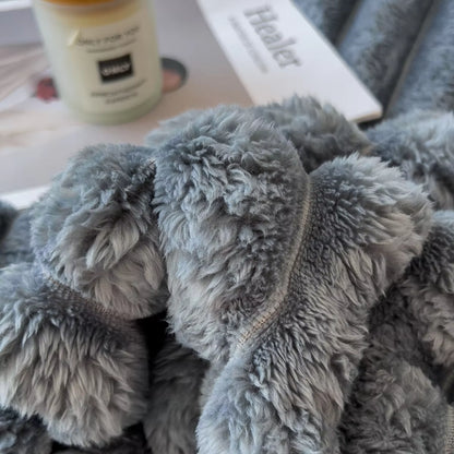 Solid Color Thickened Wide Striped Multifunctional Blanket, Can Be Used as Bed Sheet Cover Blanket, Nap Blanket, Pet Blanket